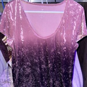Velvet Ombre Pink and Purple Women's Top